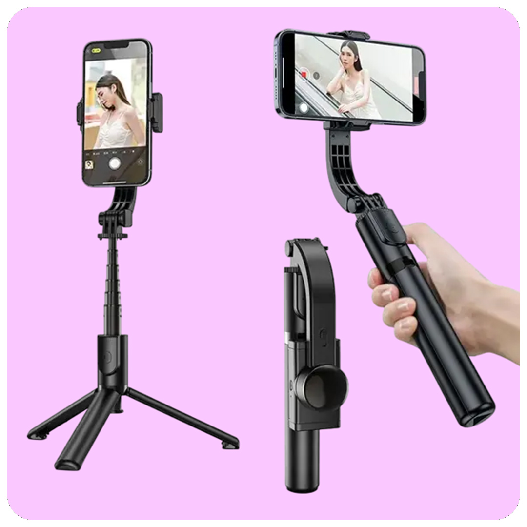 Plokama Gimbal-P66 3-Axis Gimbal Stabilizer with Tripod Stand & Selfie Stick – Smartphone Video Vlogging Tool