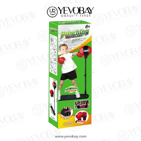 Set Punching Bag with Boxing Gloves and Inflation Pump for Children