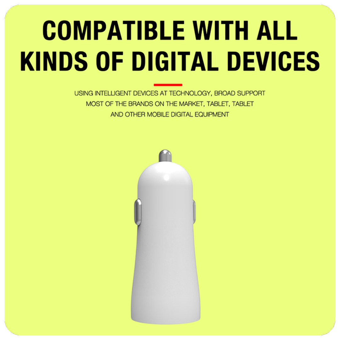 Aspor A902 Car Charger (2USB / 2.4A) LED – White