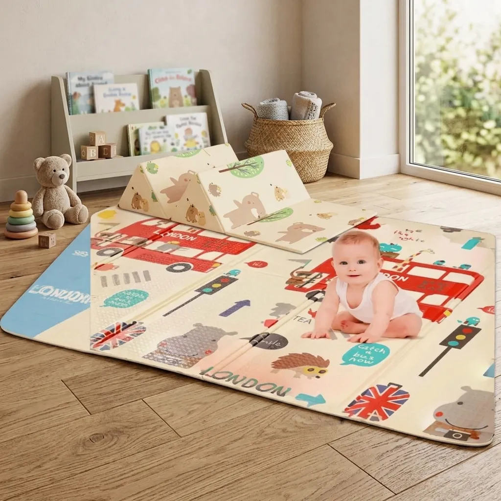 Foldable Baby Crawling Play Mat, Waterproof, Soundproof, Anti-Slip