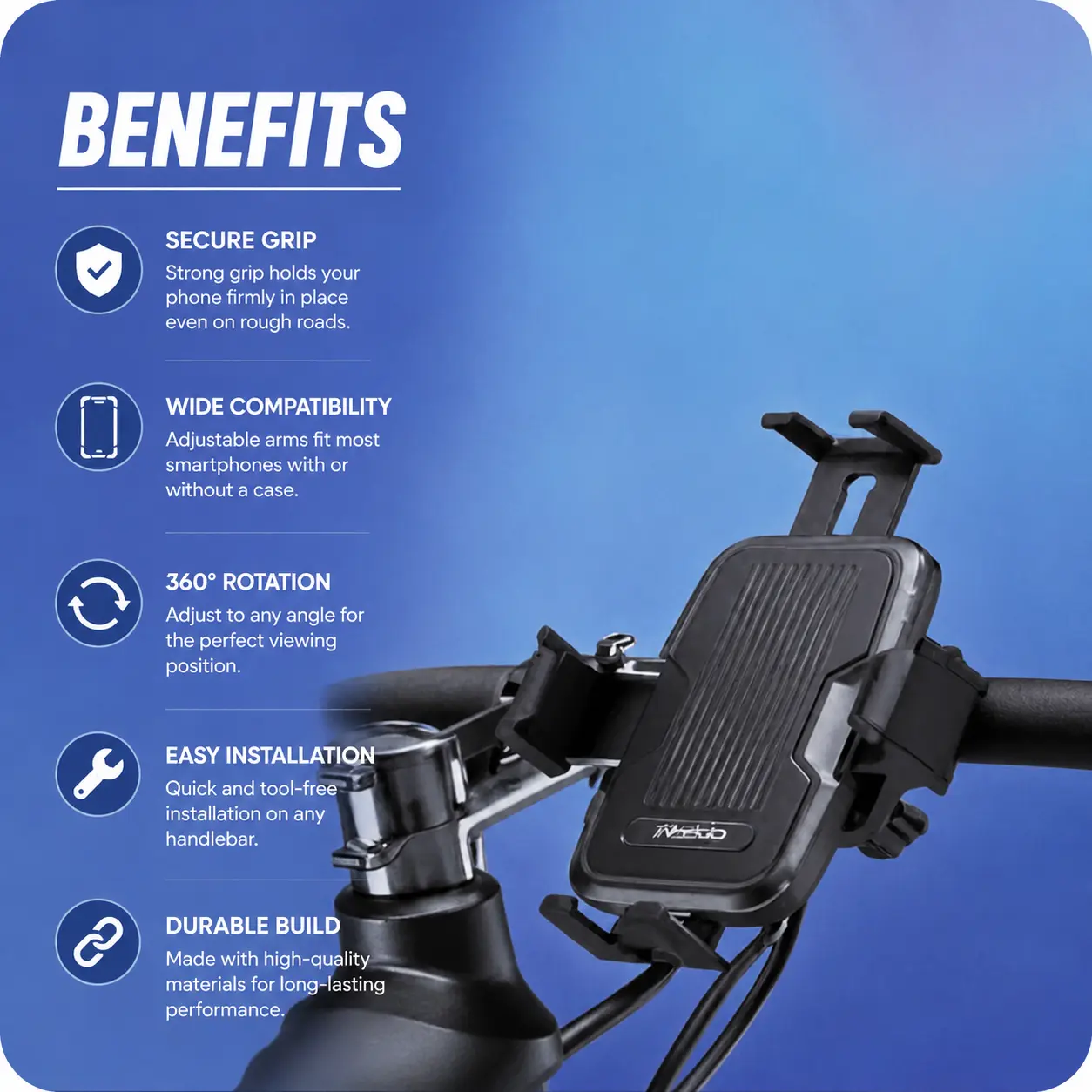 Yesido C127 Bicycle Handlebar Mount Phone Holder Stand