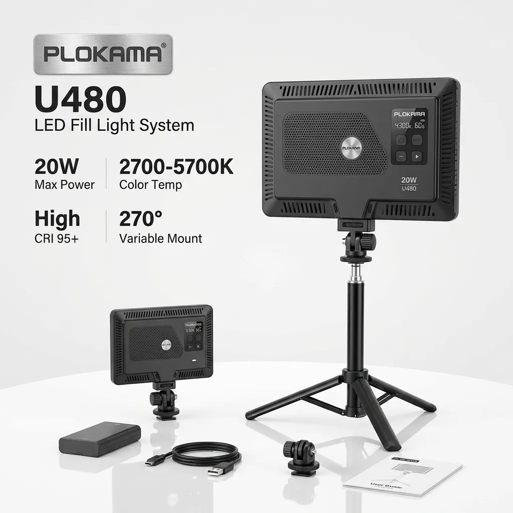 PLOKAMA U480 20W LED Professional Photography Fill Light