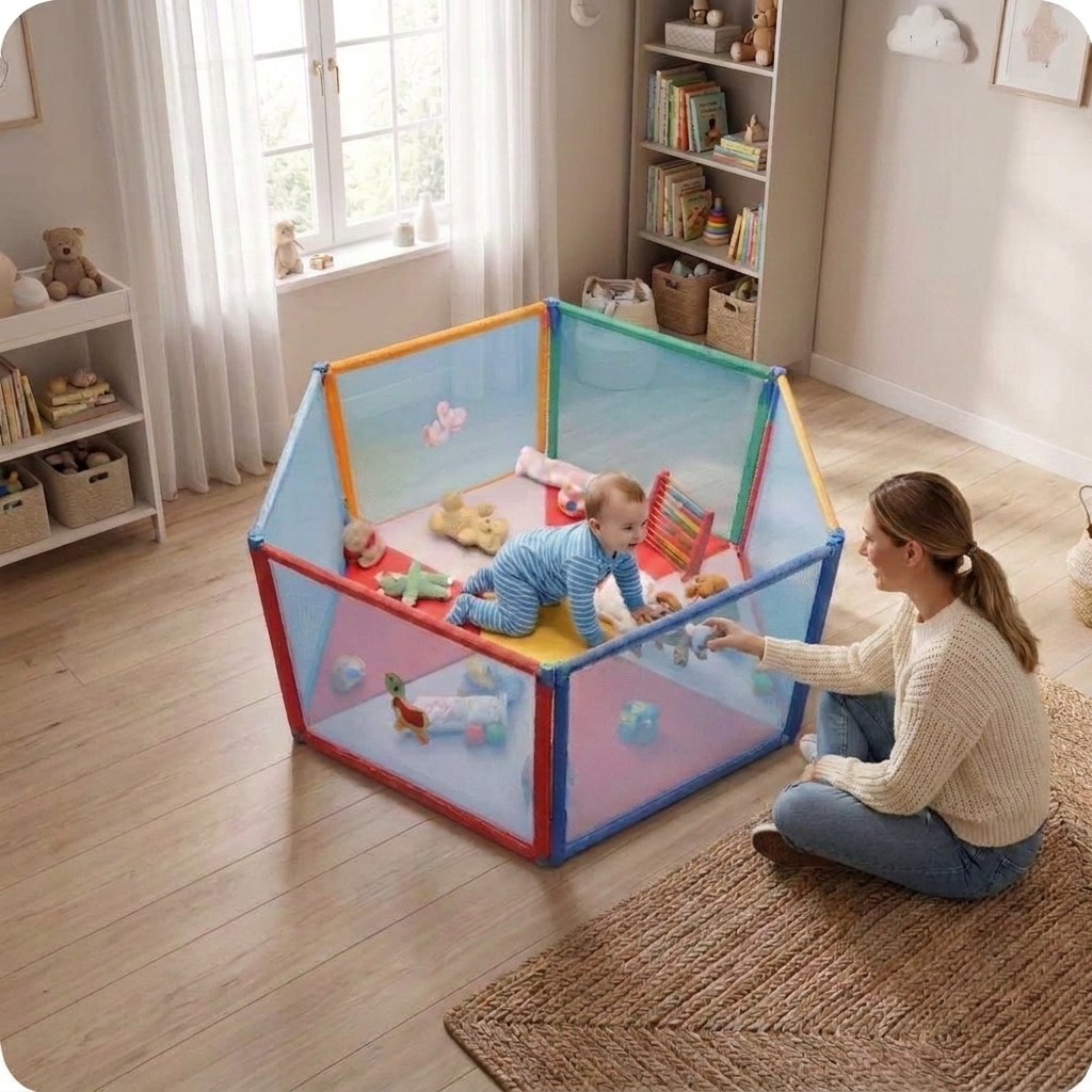 Pococasa 6 panel playpen without mattress 6.6 feet