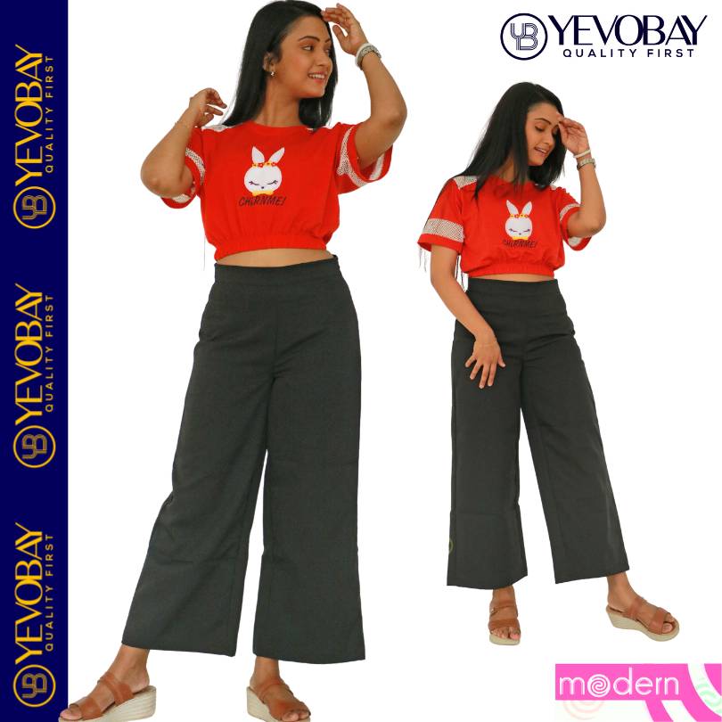 MODERN Wide Leg pull On Pant : BLACK