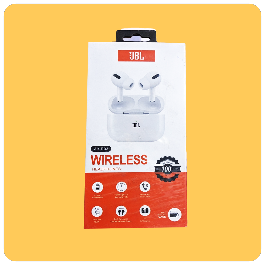 JBL Air R03 True Wireless In-Ear Bluetooth Earbuds with Charging Case & Free Carry Pouch