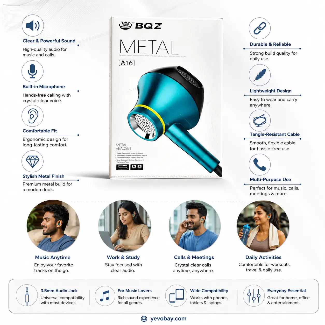 BQZ Metal A16 Headset