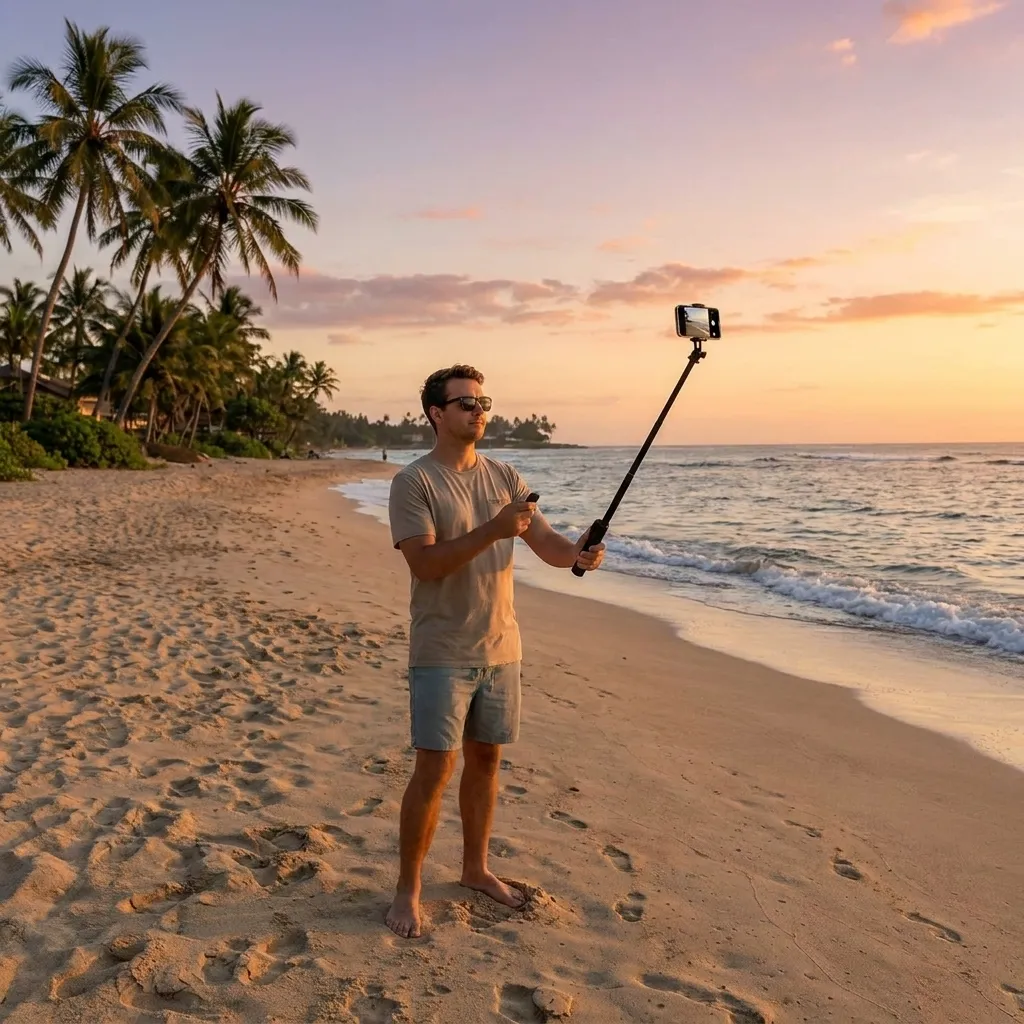Plokama K5 Mini Bluetooth Selfie Stick 3-in-1 Tripod & Phone Holder