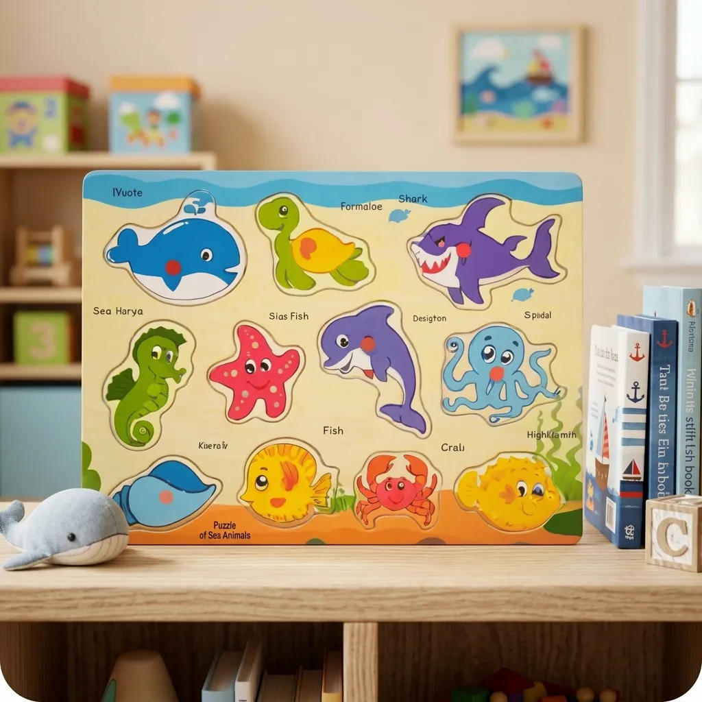 Sea Animal Wooden Puzzel Board