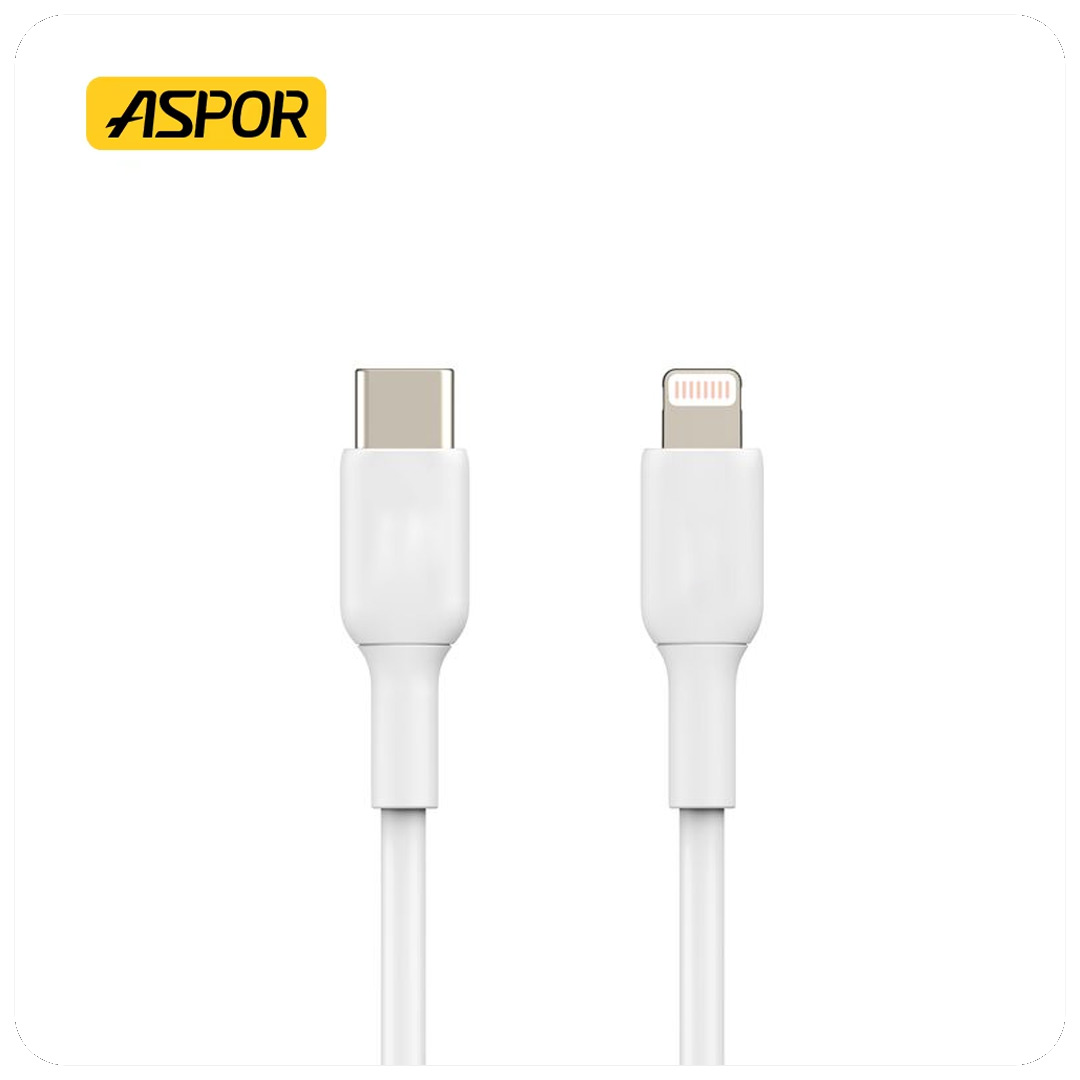 ASPOR 27W Silicone Type-C to Lightning Cable – Fast Charging PD Cable