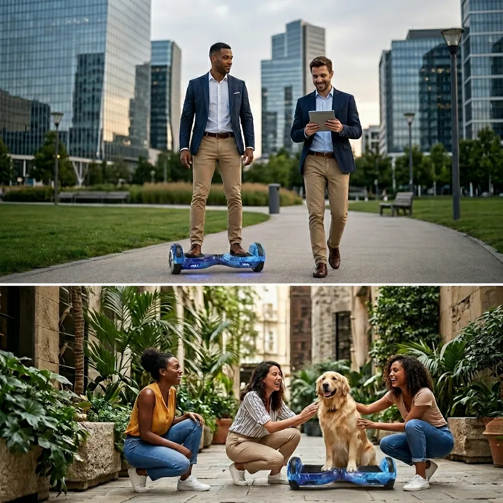 Hover Board 6.5 Inch Wheels with Bluetooth and LED Lights Self-Balancing Electric Scooter