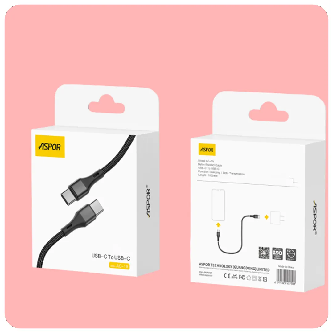 ASPOR 27W Silicone Type-C to Lightning Cable – Fast Charging PD Cable